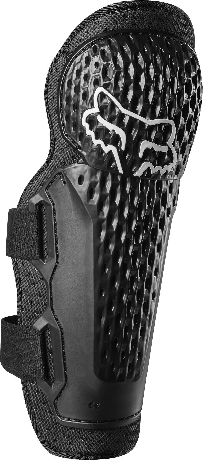 Fox Racing Titan Sport front view showing full plastic knee and shin coverage for safety