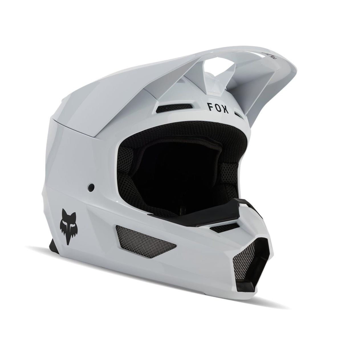 Fox Racing V Core front view showing helmet shape and matte finish benefit