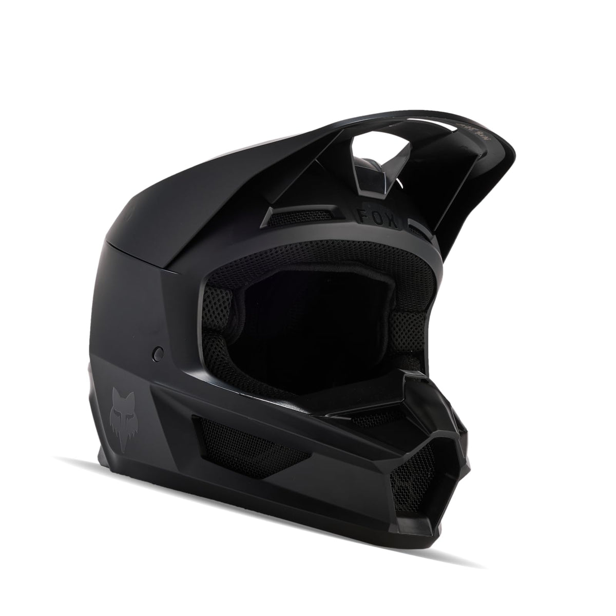 Fox Racing V Core front profile shows visor and shell, improves rider visibility