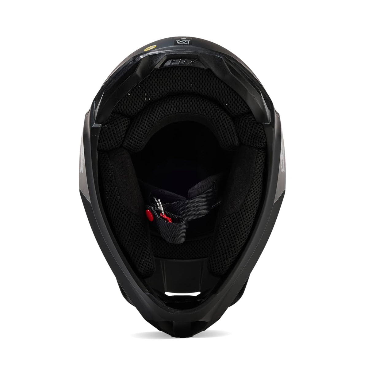 Fox Racing V Core shell close-up highlighting polycarbonate ABS durability