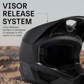 Fox Racing MIPS system detail demonstrating rotational protection for angled impacts
