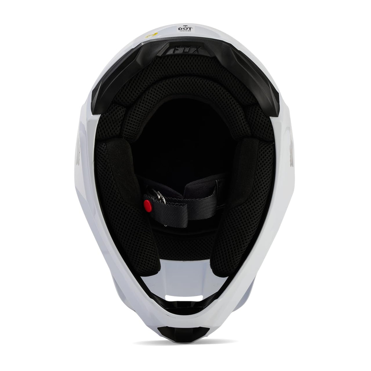 Fox Racing V Core magnetic visor release detail for safer detachment