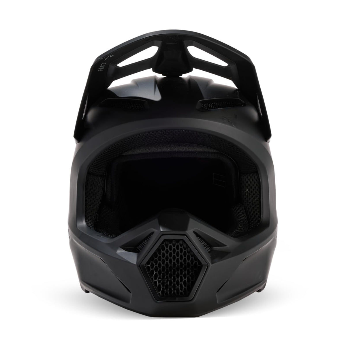 Fox Racing V1 cheek pad removed showing washable pads for easy maintenance