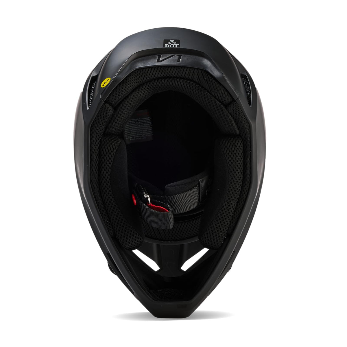 Fox Racing V1 medium on scale showing true-to-size fit and shell dimensions