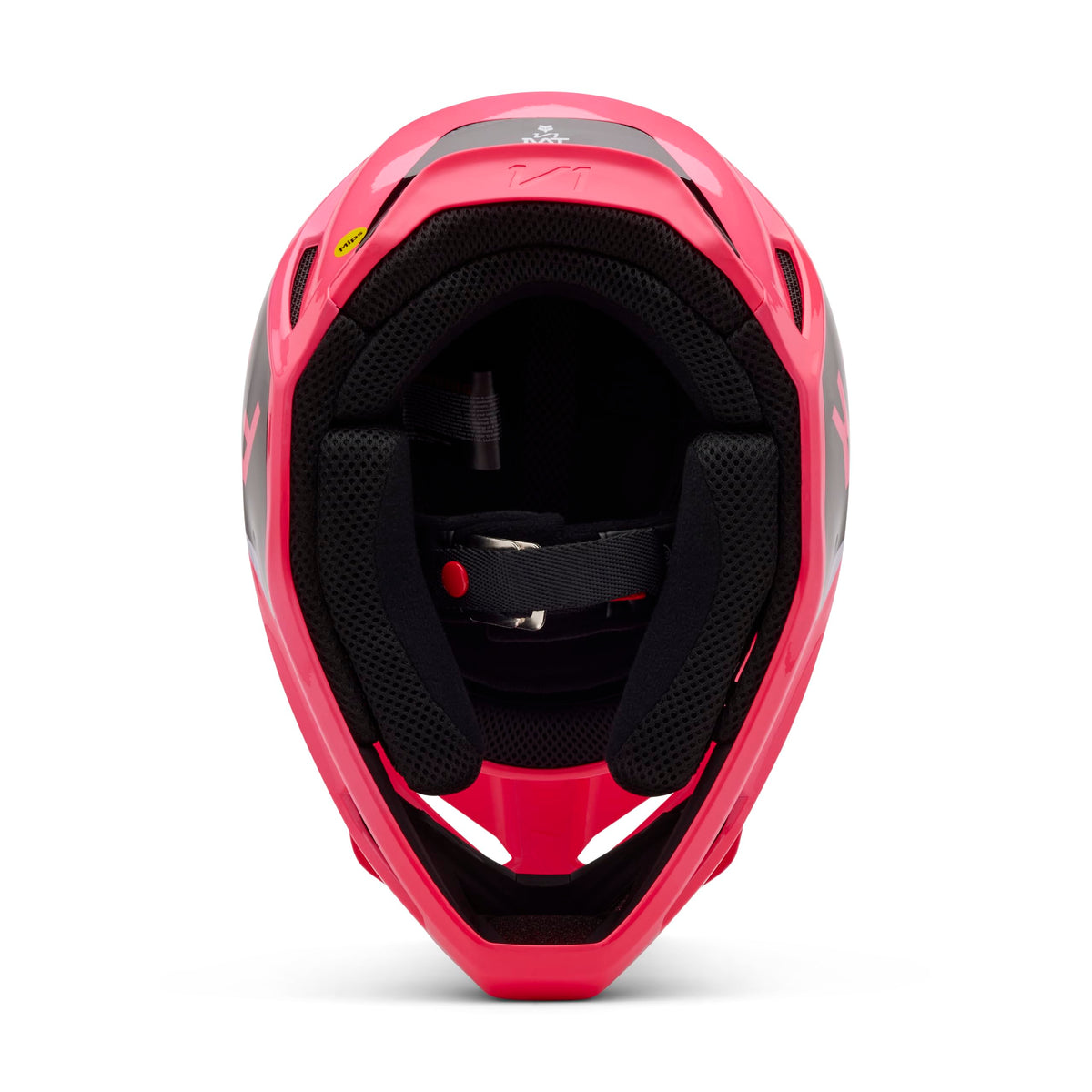 Fox Racing V1 beside helmet ruler showing X-Large sizing for correct fit
