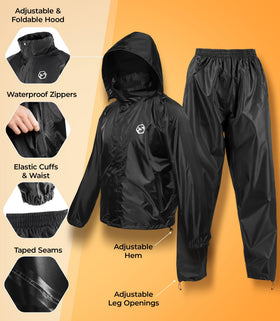 Foxelli adjustable hood and cuffs showing secure, customizable fit
