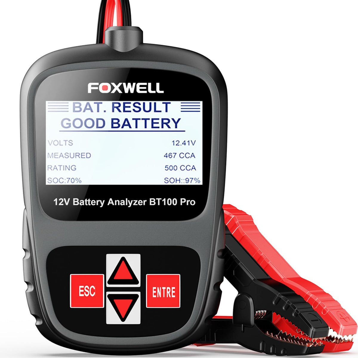 FOXWELL BT100 PRO front display showing results and easy reading