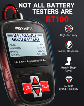 FOXWELL BT100 PRO packaging with manual for straightforward setup and use