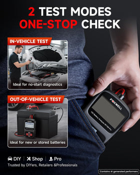 FOXWELL BT100 PRO in hand showing compact size for convenient storage