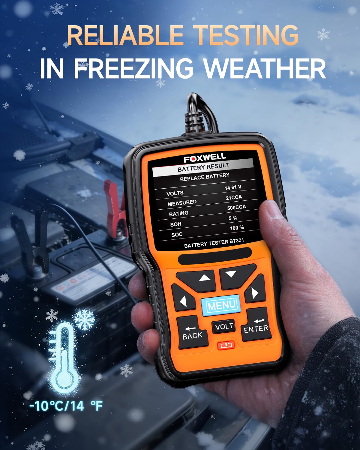 FOXWELL BT301 boxed packaging with user manual and accessories included