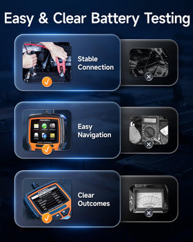 FOXWELL BT301 connected to car battery to verify cranking performance