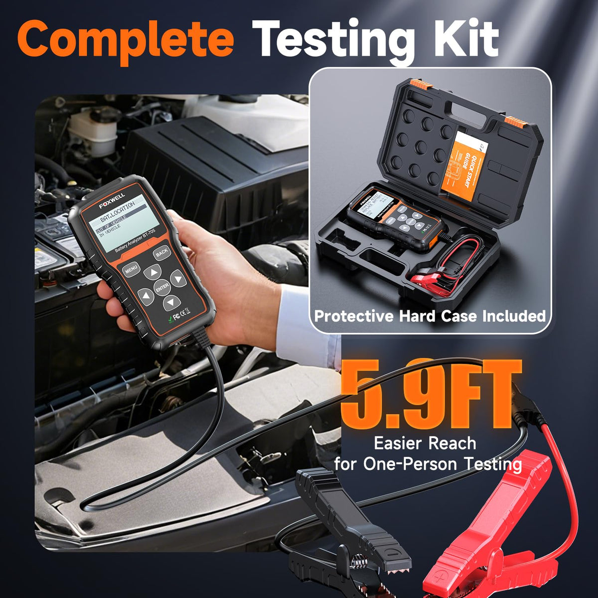 FOXWELL measuring alternator output to identify charging system issues