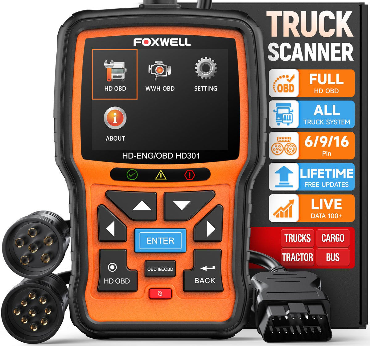 FOXWELL HD301 front view showing screen and rugged casing for reliable diagnostics