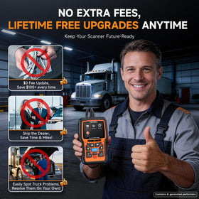 FOXWELL HD301 next to a vehicle coverage list highlighting supported makes