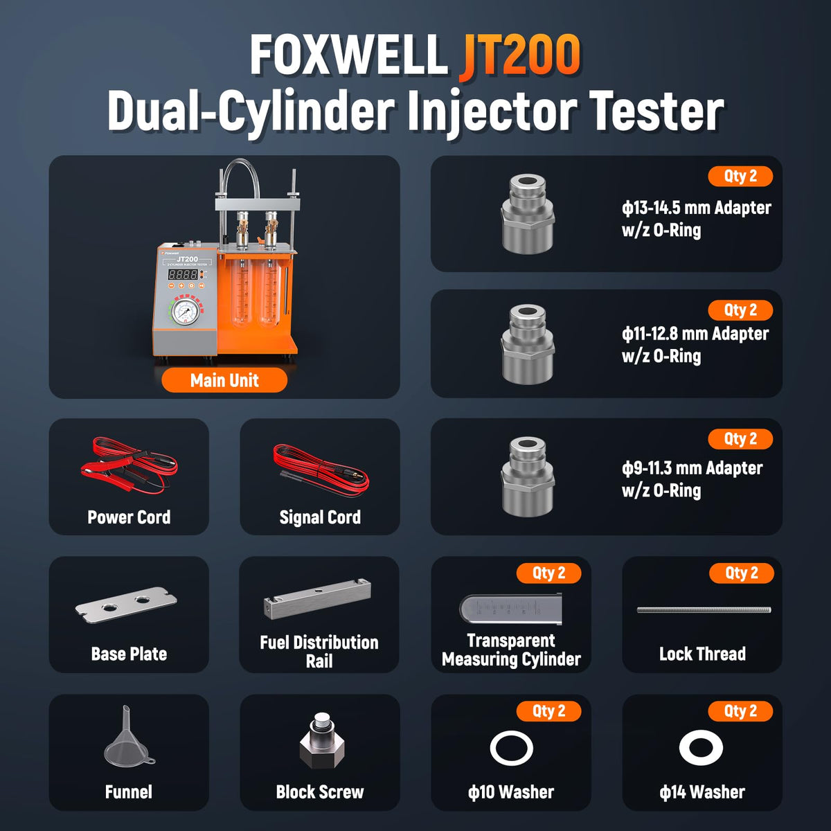 FOXWELL unit next to common tools showing compact size and workshop fit