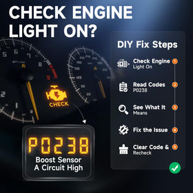 FOXWELL NT301 Plus live data screen displaying RPM and temps for troubleshooting