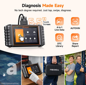 FOXWELL NT716 with carrying case and accessories for durable transport