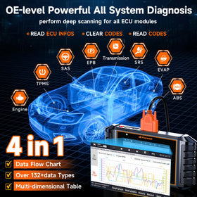 FOXWELL NT726 controls close-up highlighting rugged buttons and glove-friendly screen