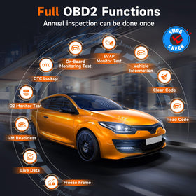 FOXWELL NT726 OBD connector plugged into vehicle port to begin full-system scan