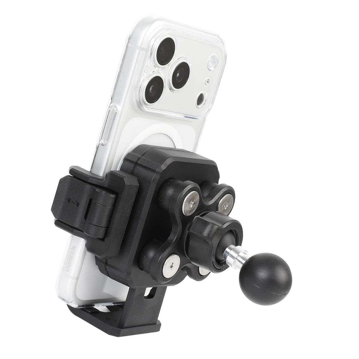 FPN front view of holder base showing 1-inch ball and quick-lock benefit