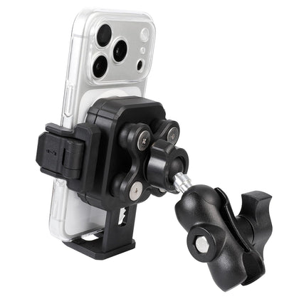 FPN front view phone holder showing sturdy clamp and easy access