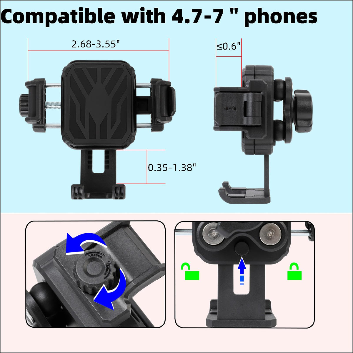 FPN side profile open-frame design providing unobstructed camera use