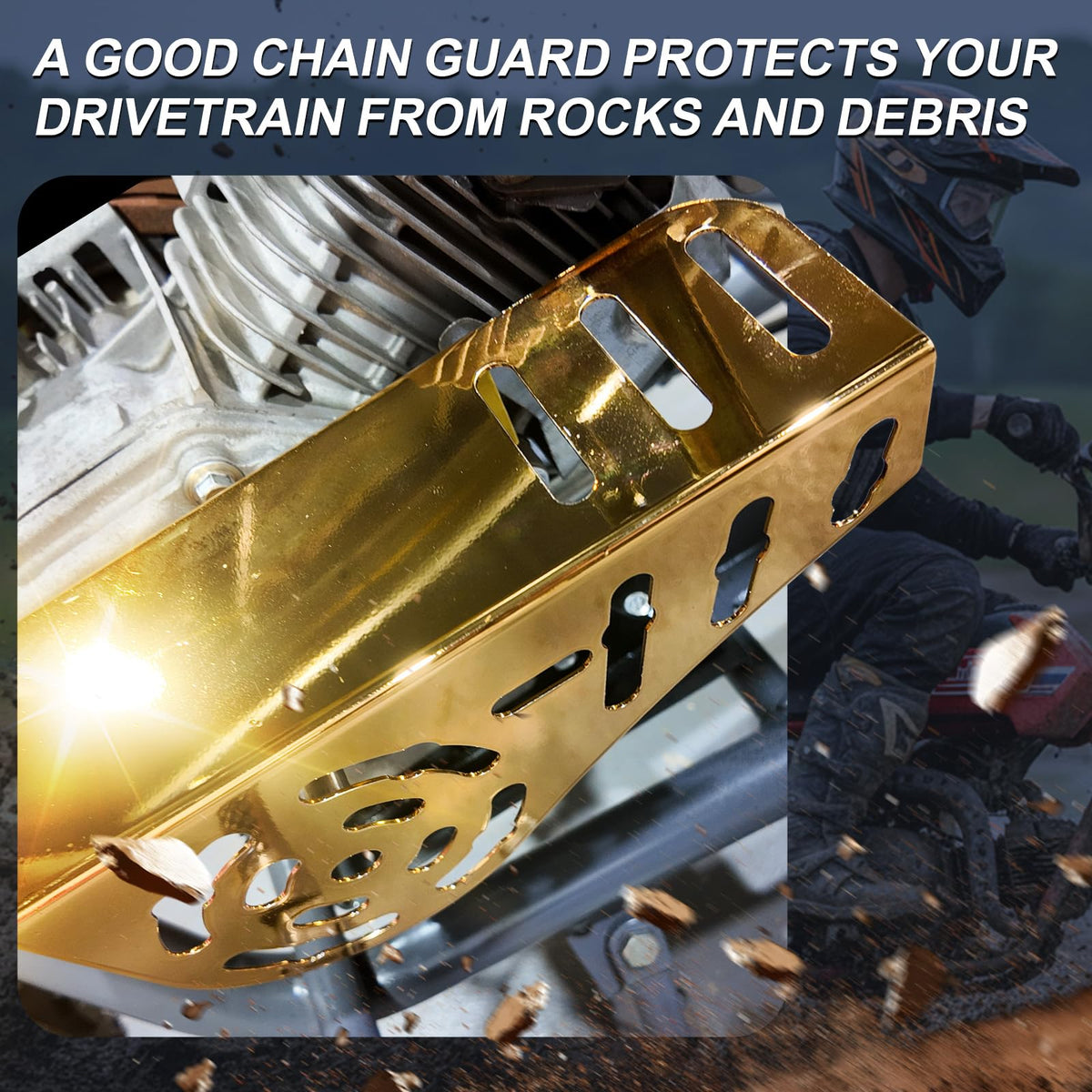 FPTPEHPC chain area coverage preventing debris contact with drivetrain