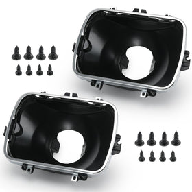 FQRANBO front view of headlight bucket kit showing complete two-pack and benefits of replacement