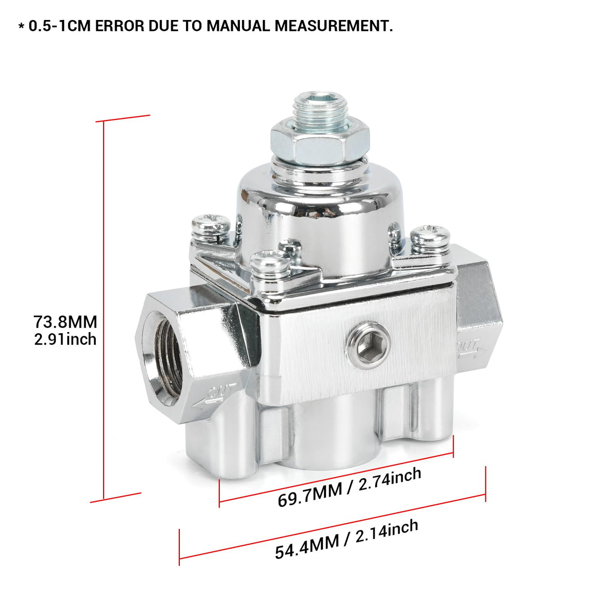 FQRANBO gauge close-up showing 1 PSI scale for precise fuel-pressure tuning