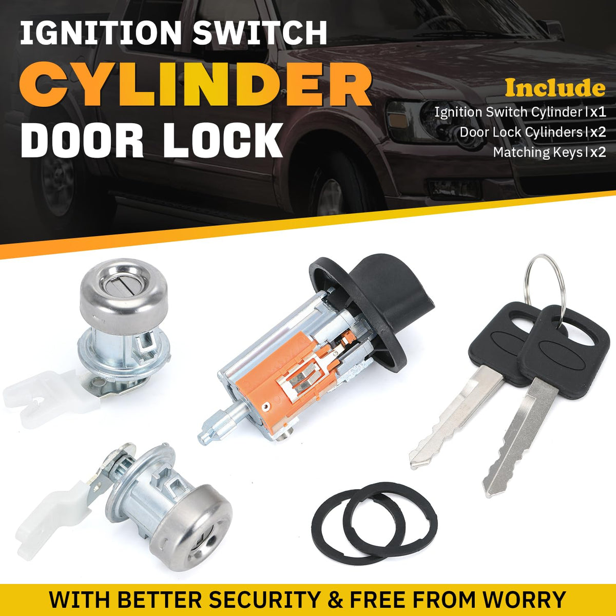 FQRANBO ignition cylinder installed in steering column, restores functional turn