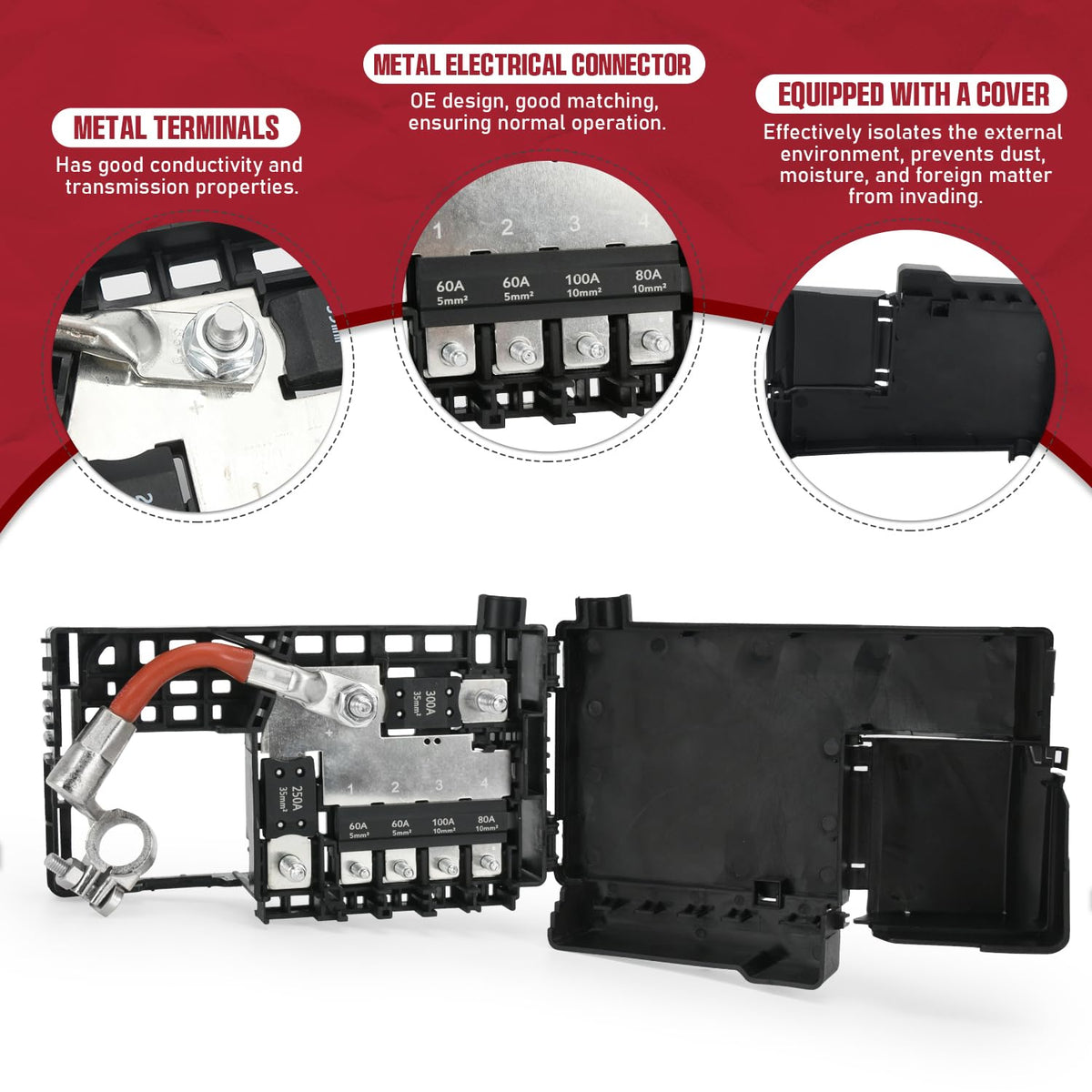 FQRANBO ABS housing texture close-up showing heat and impact durability