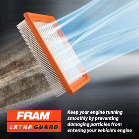 FRAM filter label and part number for proper identification and confidence