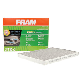 FRAM Fresh Breeze front packaging showing product and vehicle fitment benefit