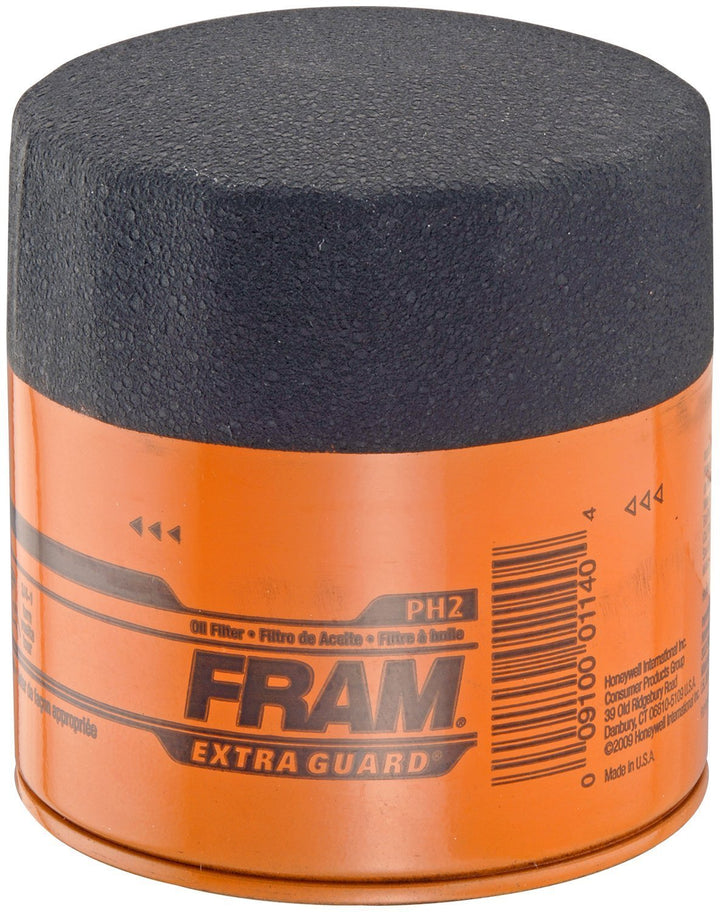 Fram PH2 front view showing label and ensuring dependable engine protection
