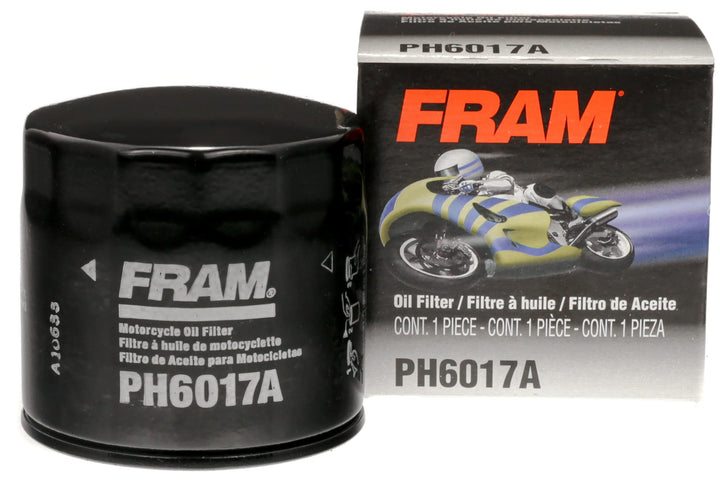 Fram PH6017A front view showing label and spin-on canister benefit: reliable filtration