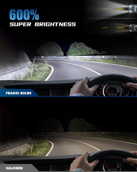 FRANXI H11B night beam on road showing improved visibility