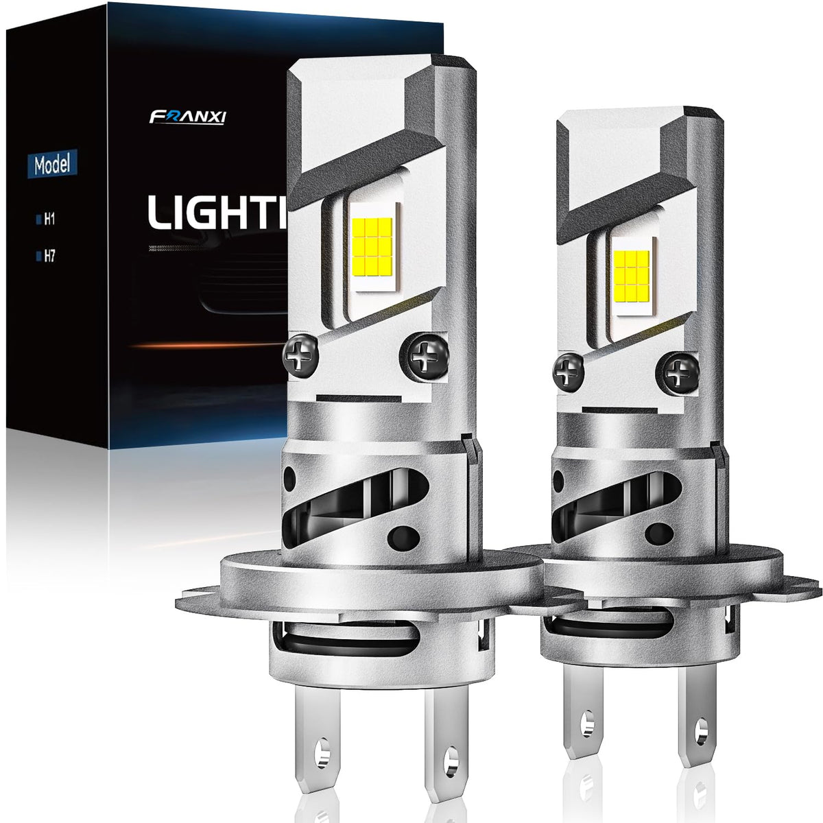 FRANXI H7 front view showing bulb shape and plug for easy installation