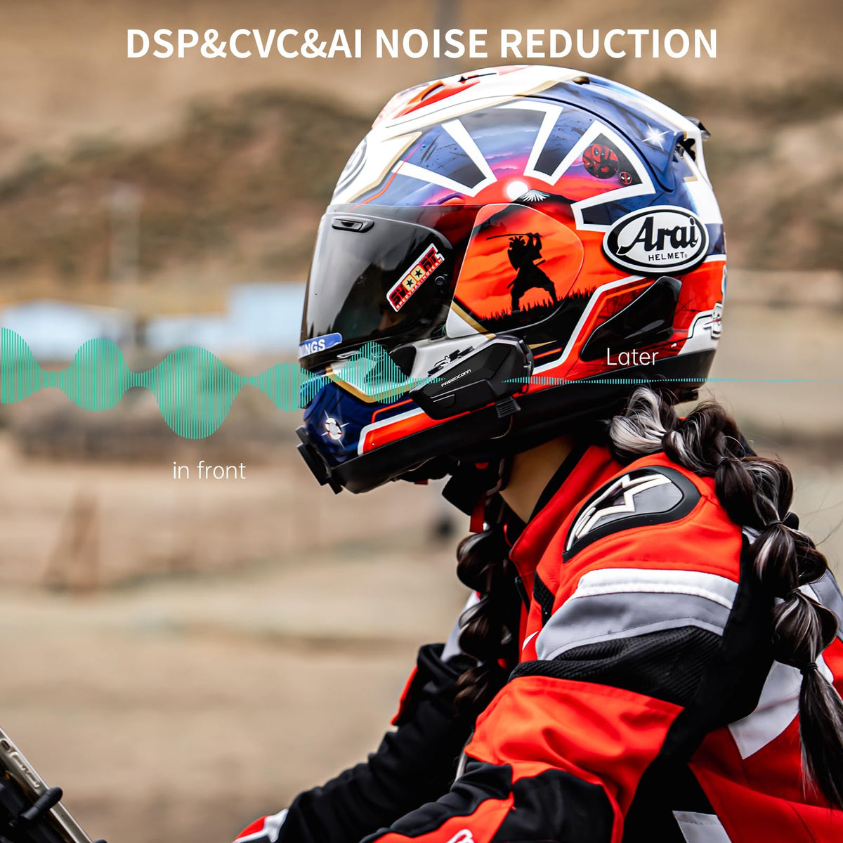 FreedConn FX Plus mounted on helmet in use illustrating reliable communication benefit