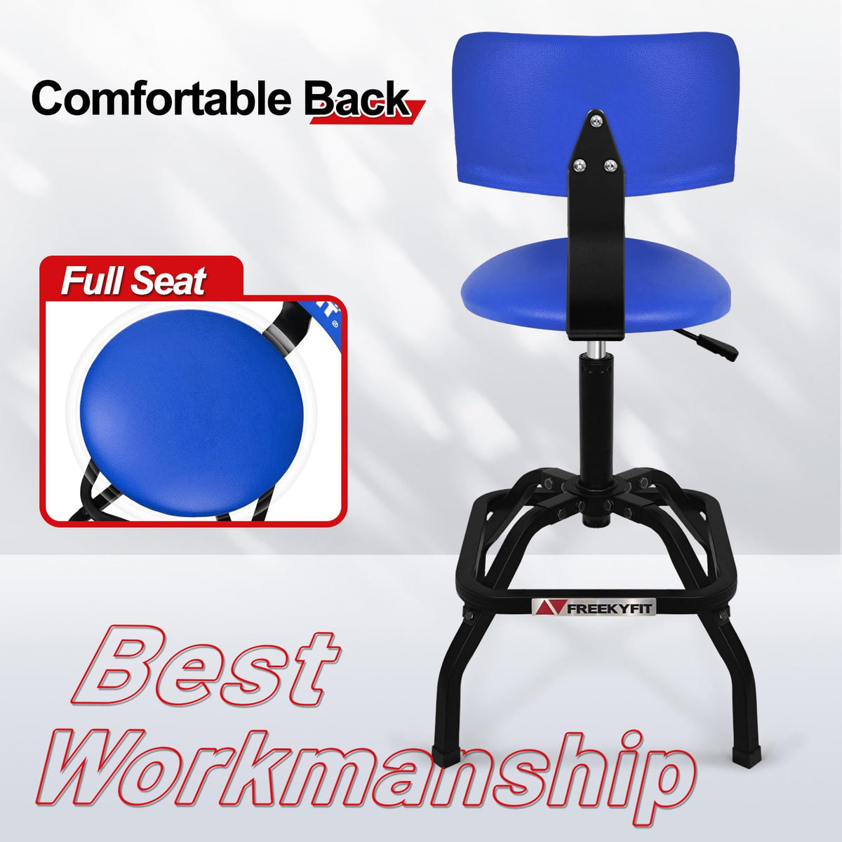 FreekyFit sturdy steel base and footrest showing heavy-duty stability and support