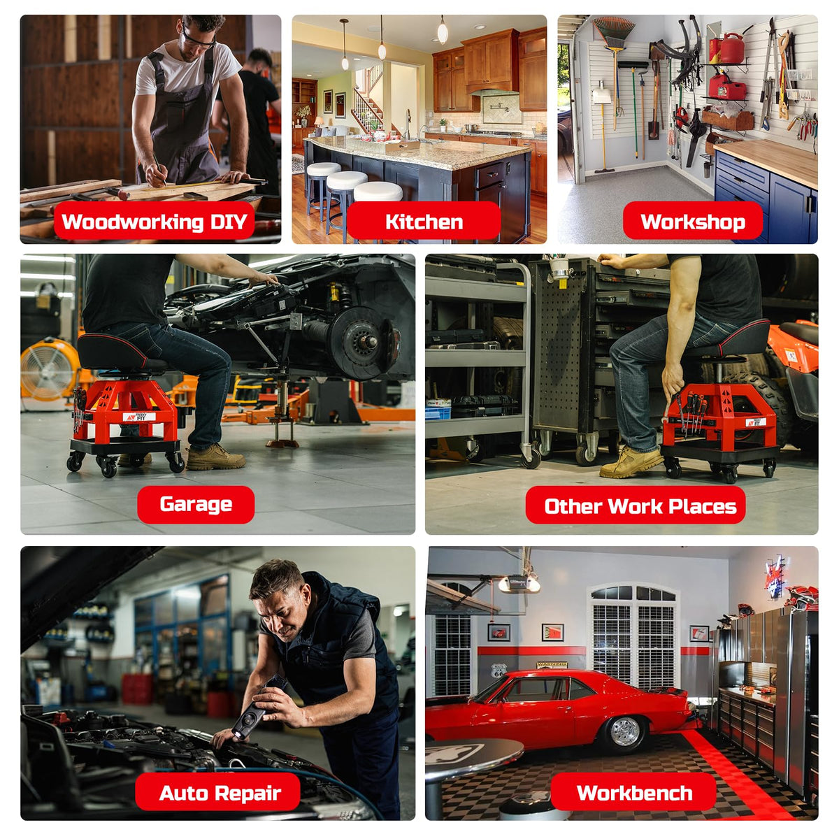 FreekyFit non-marring casters and wheel detail for smooth quiet movement on floors
