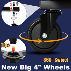 FreekyFit rear handle on stool making it easy to lift and reposition around the shop