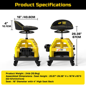 FreekyFit stool next to measuring tape showing compact size advantage