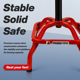 FreekyFit stool in garage setting demonstrating versatile use