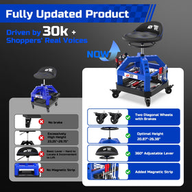 FreekyFit side profile highlighting steel frame and ergonomic seat for durable workshop use