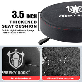 FREEKYROCK removable backrest and handle detail offering lumbar support and portability