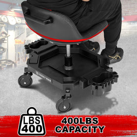 FREEKYROCK stool beside ruler to show height range and compact footprint