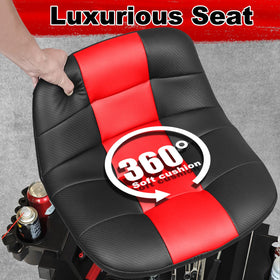 FREEKYROCK closeup of carbon fiber patterned seat offering durable wipeable texture