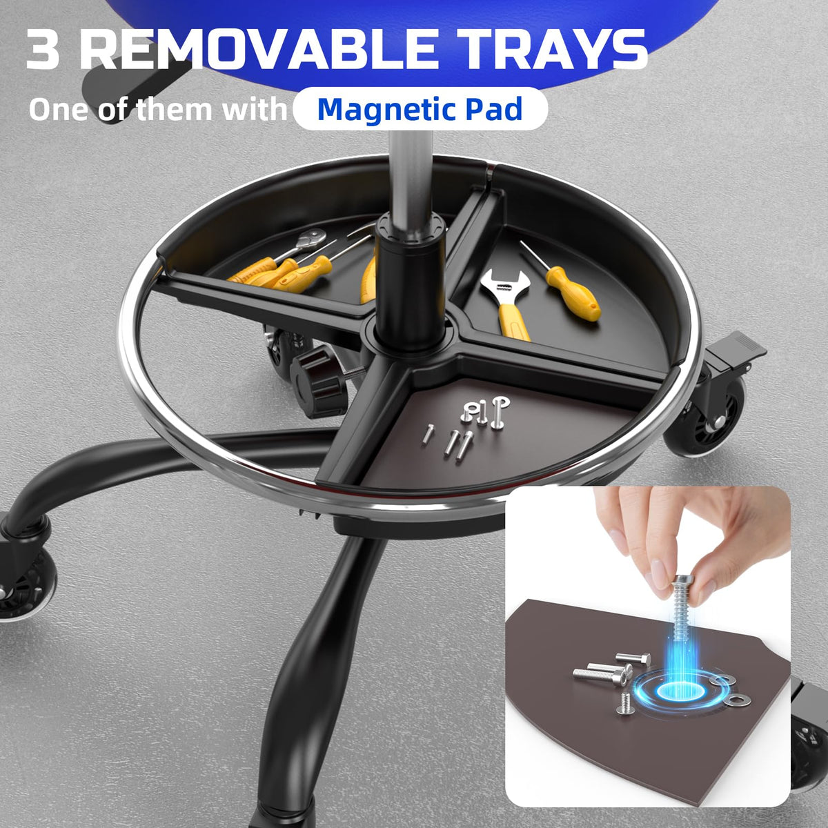 FREEKYROCK removable trays with magnetic liner for organized tool storage