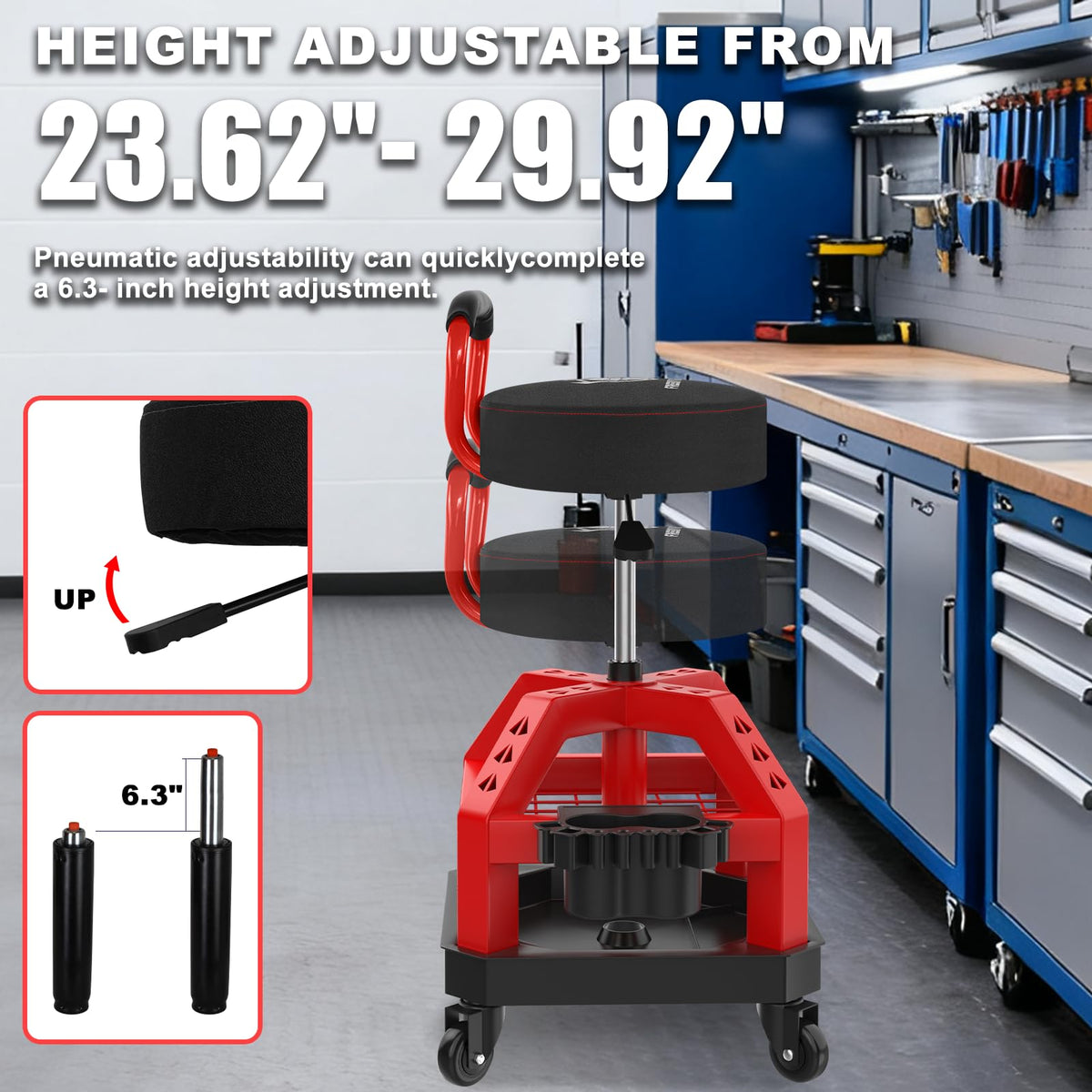 FREEKYROCK dual under-seat trays storing parts and tools for quick access
