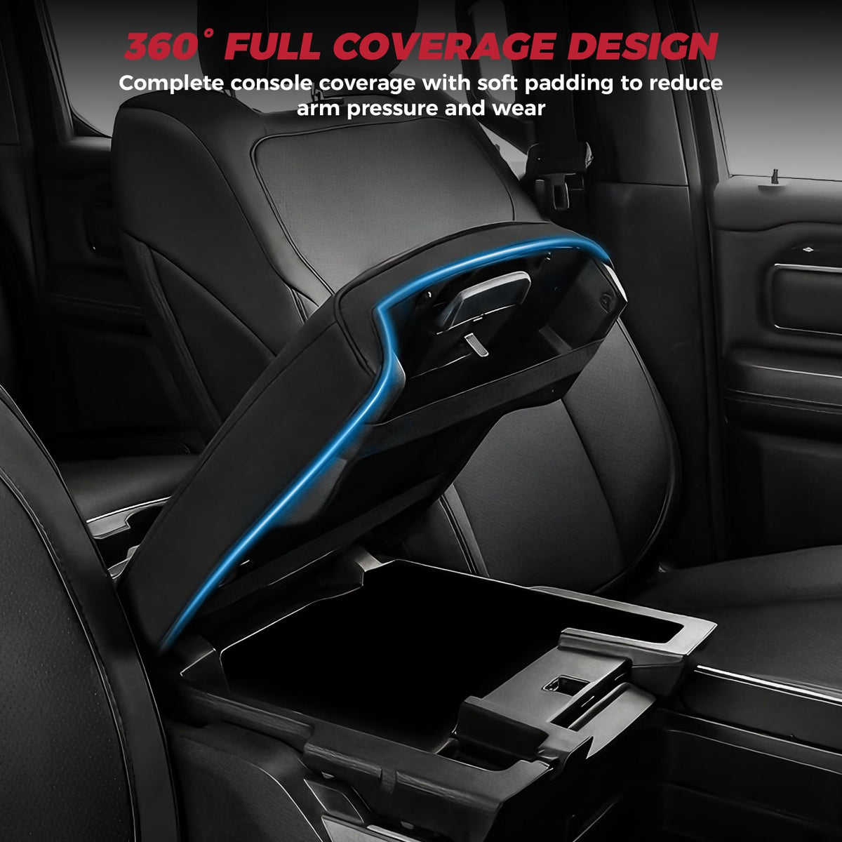 FREESOO installed in Dodge Ram interior offering added arm comfort